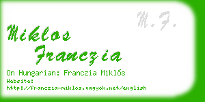 miklos franczia business card