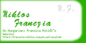 miklos franczia business card